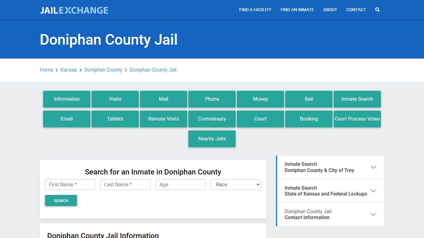 Doniphan County Jail Roster Lookup, KS, Inmate Search