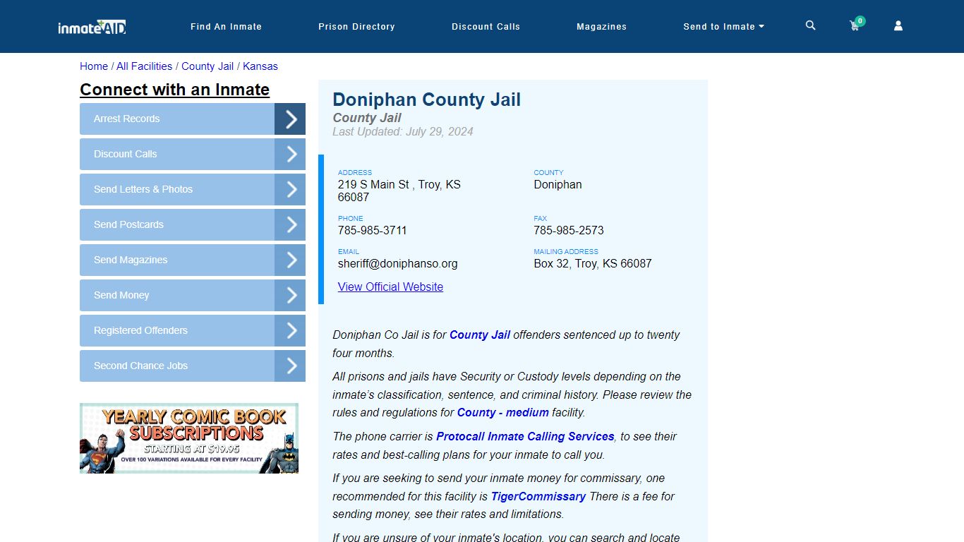 Doniphan County Jail - Inmate Locator